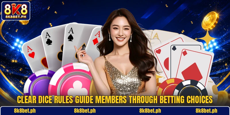 Clear dice rules guide members through betting choices