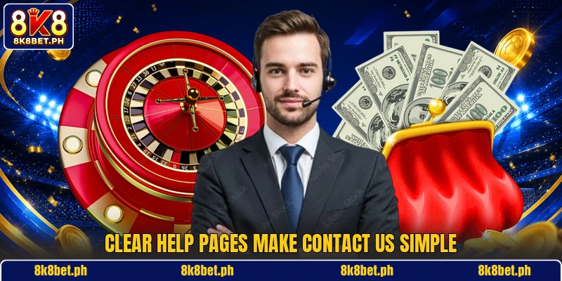 Clear help pages make contact us simple