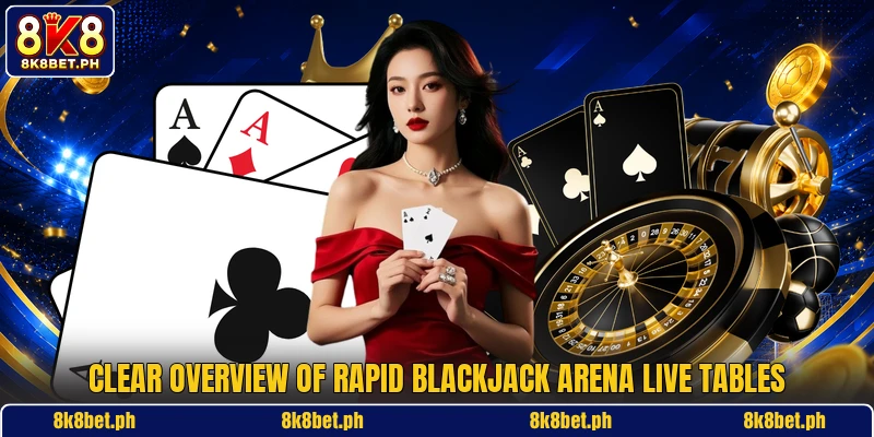 Clear overview of Rapid Blackjack Arena Live tables
