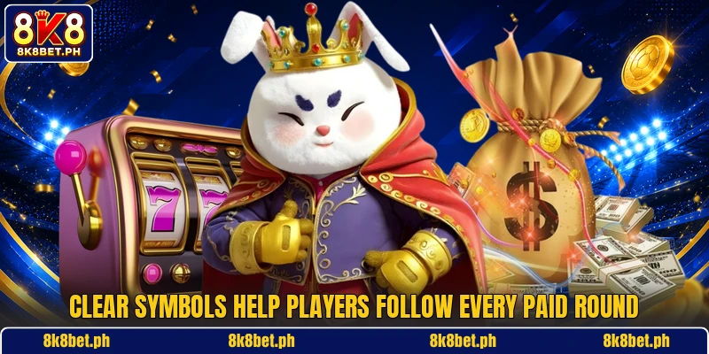 Clear symbols help players follow every paid round