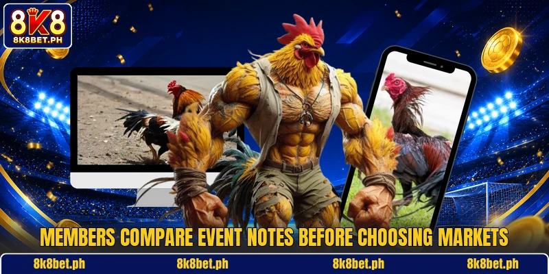Members compare event notes before choosing markets Members compare event notes before choosing markets