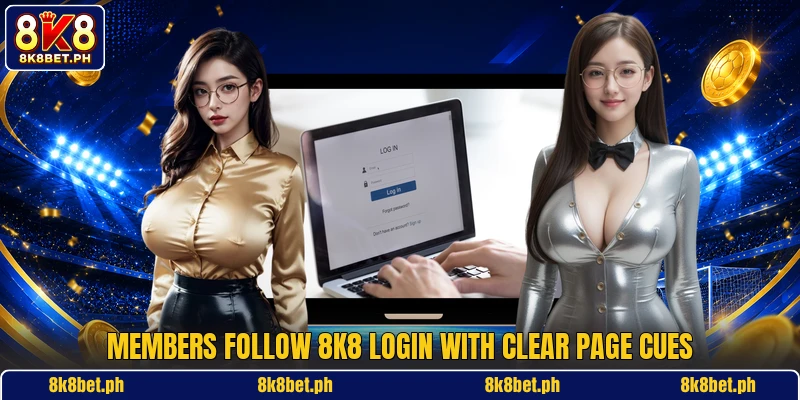 Members follow 8K8 login with clear page cues Members follow 8K8 login with clear page cues