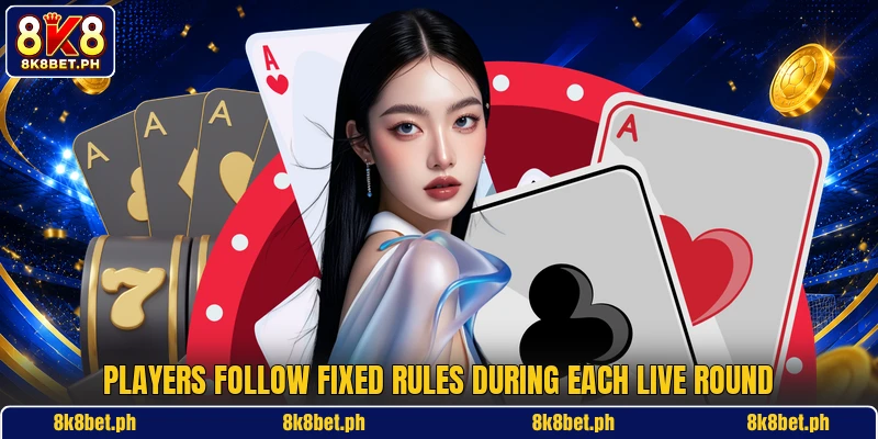 Players follow fixed rules during each live round