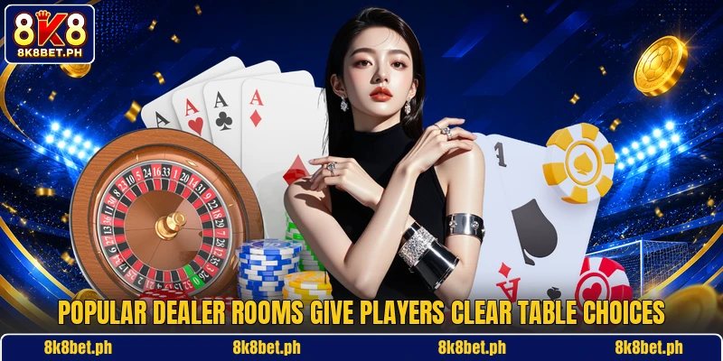 Popular dealer rooms give players clear table choices Popular dealer rooms give players clear table choices