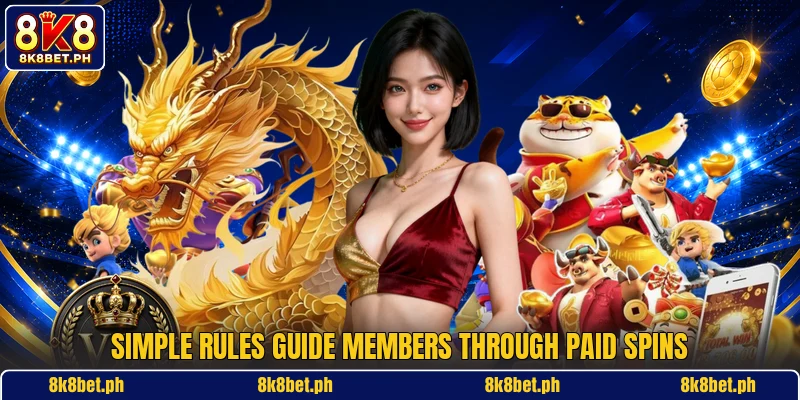 Simple rules guide members through paid spins